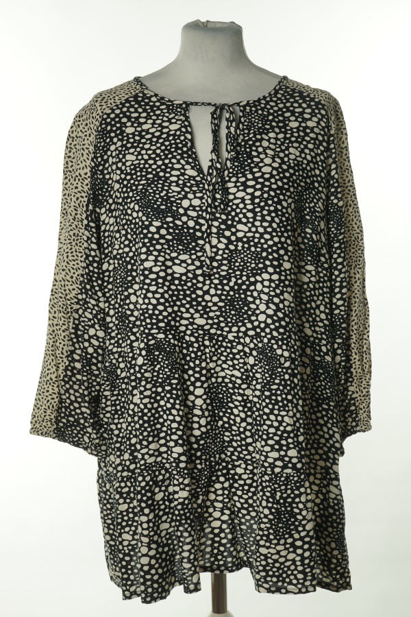 Bluzka czarna w białe cipaki - BRAK METKI Z NAZWĄ PRODUCENTA zdjęcie 1