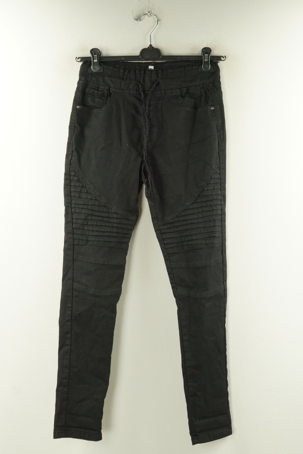 Spodnie czarne jeansowe z wysokim stanem - THE CASUAL COMPANY zdjęcie 1