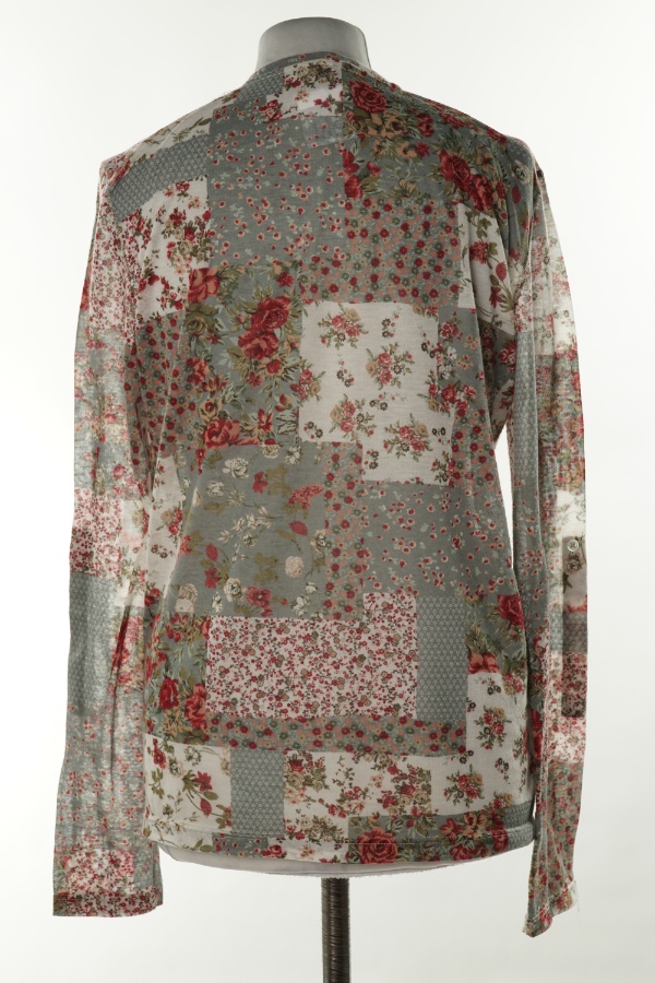 Bluzka szara w kwiaty - ROSSO CORALLO zdjęcie 2