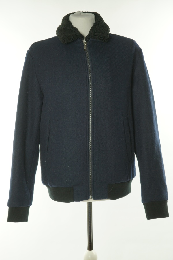 Kurtka granatowa z puchatym kołnierzem - SELECTED zdjęcie 1