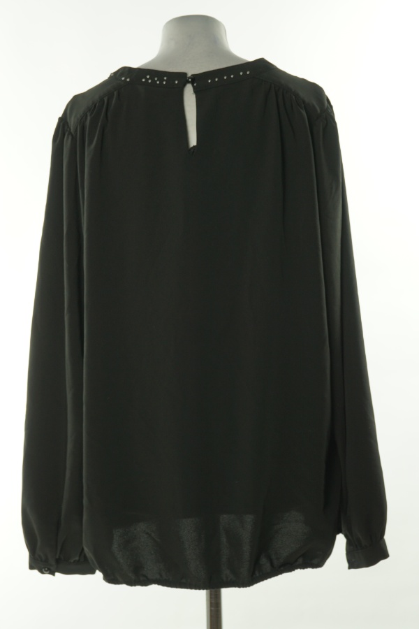 Bluzka czarna z dżetami przy dekolcie - JUNAROSE zdjęcie 2