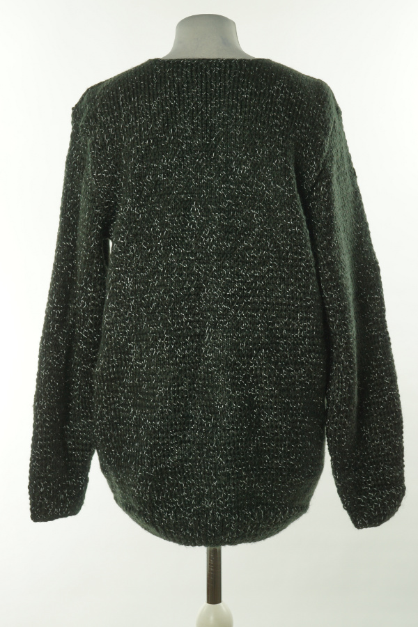 Sweter czarny z białą nitką - BRAK METKI Z NAZWĄ PRODUCENTA zdjęcie 2