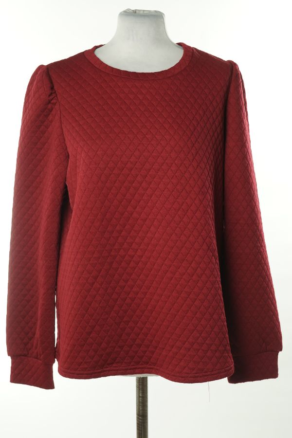 Bluza bordowa pikowana - SHEIN zdjęcie 1