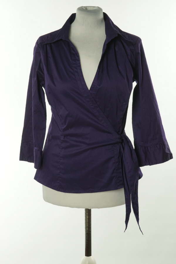 Bluzka fioletowa koszulowa z wiązaniem - H&M zdjęcie 1