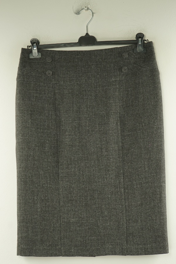 Spódnica ciemnoszara materiałowa - PAPAYA zdjęcie 1