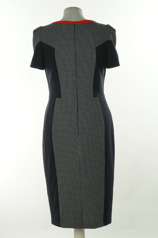 Sukienka granatowa w białe kwadraty - M&S zdjęcie 2