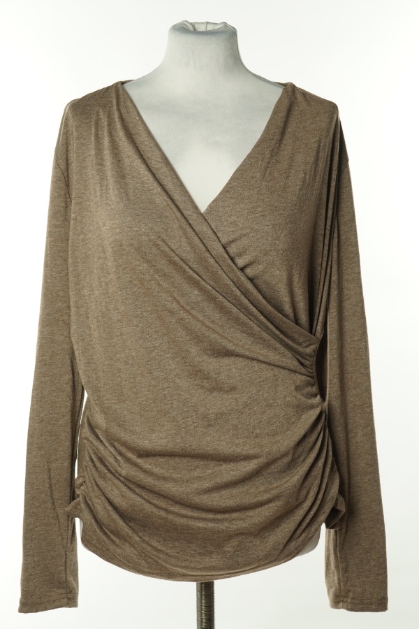 Bluzka brązowa drapowana - SHEIN zdjęcie 1