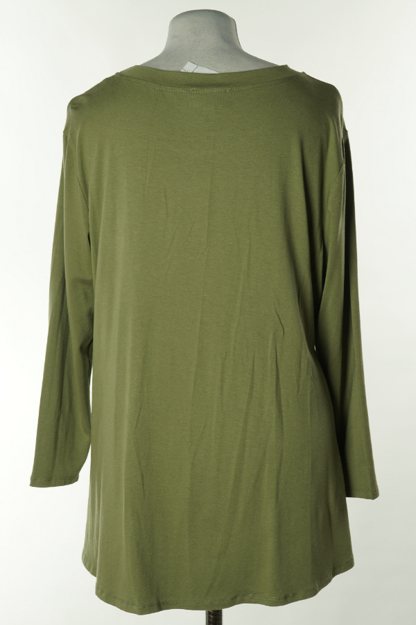 Bluzka khaki z marszczeniem - SALOOS zdjęcie 2