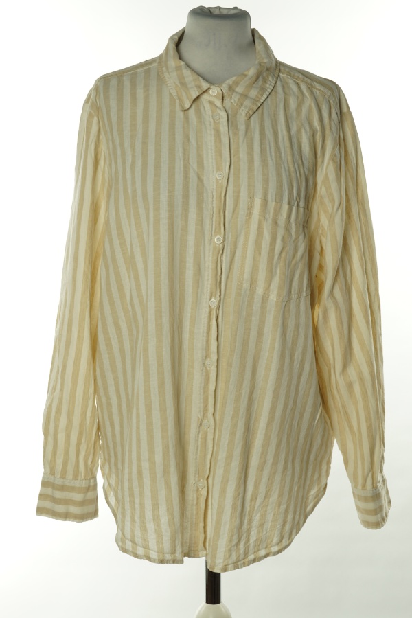 Koszula biało-beżowa w paski(52%LNU) - H&M zdjęcie 1