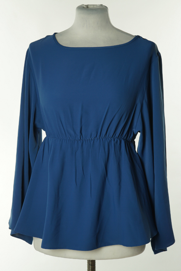 Bluzka granatowa ze ściągaczem w talii - UPTOWN zdjęcie 1