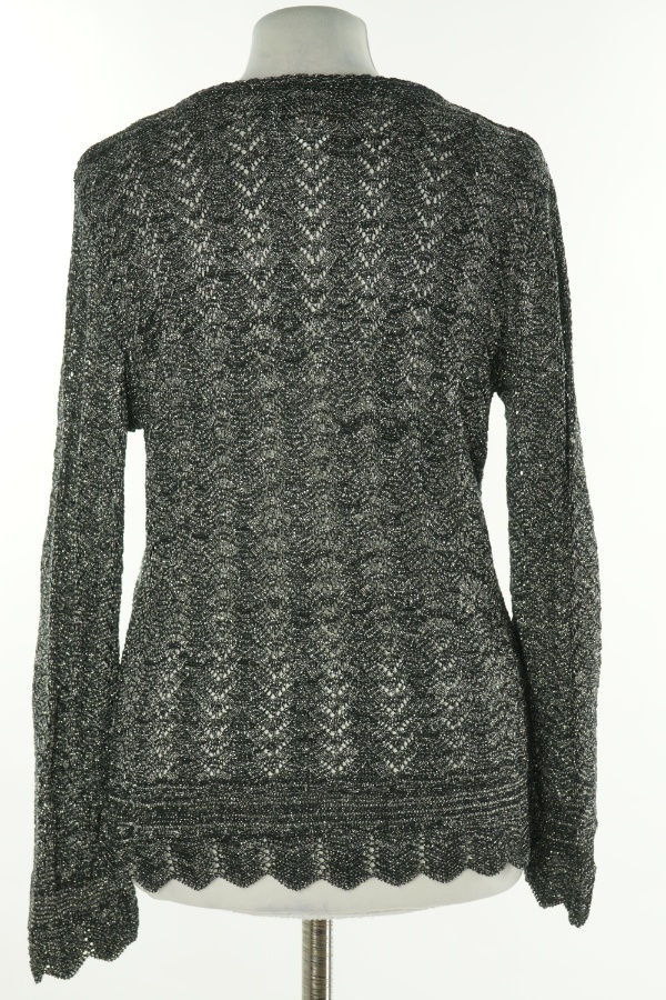 Kardigan czarny ze srebrną nitką - ACTUEL zdjęcie 2