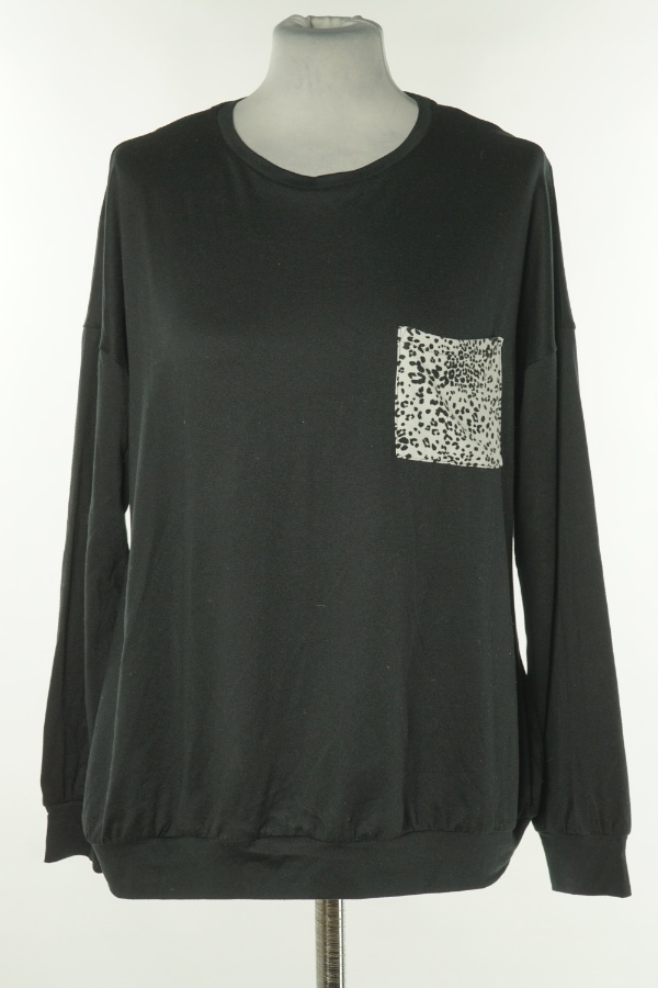 Bluzka czarna z białą kieszonką, PRIMARK - PRIMARK zdjęcie 1