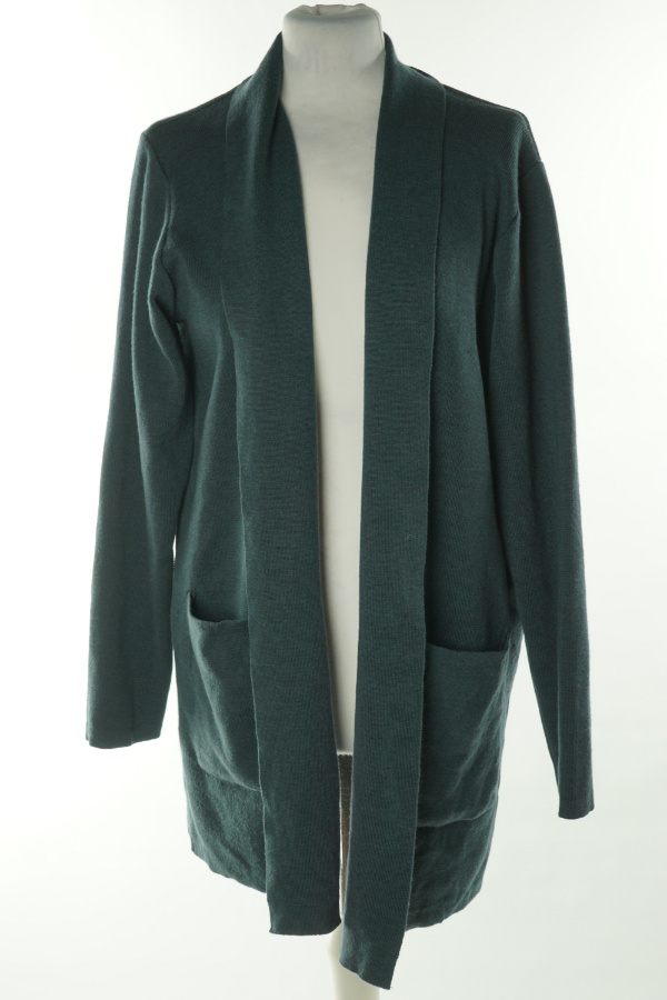 Narzutka sweterkowa zielona z kieszeniami 100%(WEŁNA MERINO) - BORAGNO zdjęcie 1