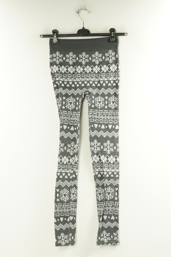 Legginsy szare we wzory - BRAK METKI Z NAZWĄ PRODUCENTA zdjęcie 2