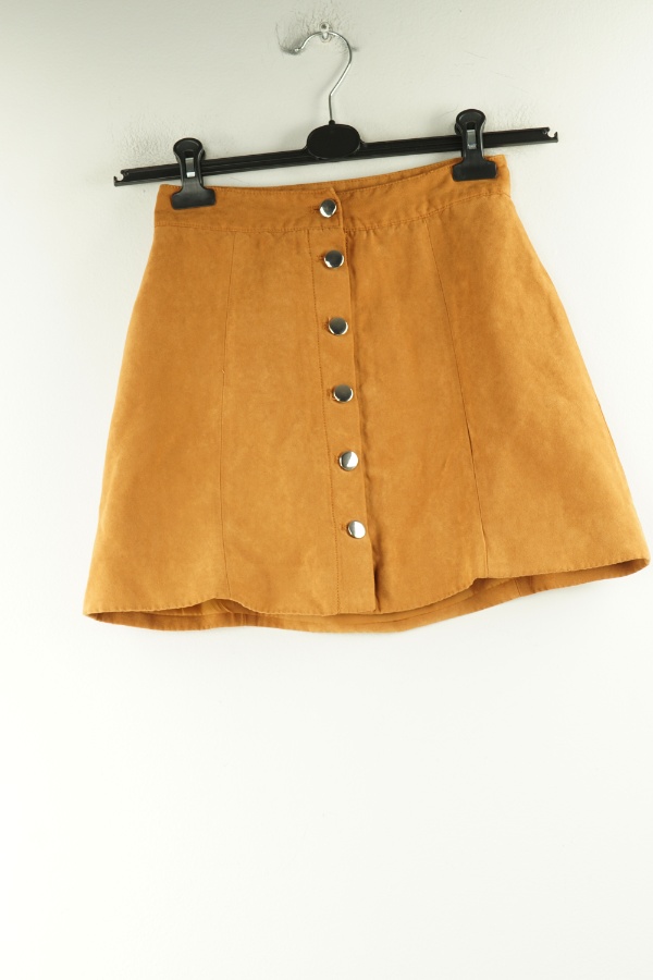 Spódnica brązowa zamszowa z guzikami, H&M - H&M zdjęcie 1