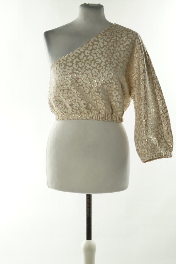 Bluzka biała w złote wzory - PREETY LITTLE THING zdjęcie 1