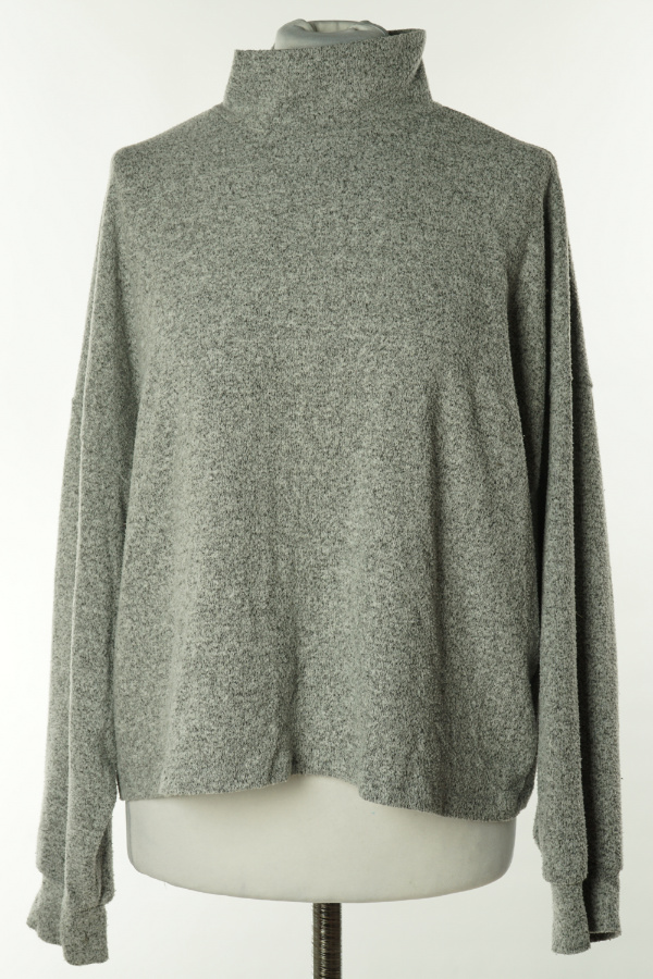 Sweter szary melanż z wyższym kołnierzem - NEW LOOK zdjęcie 1