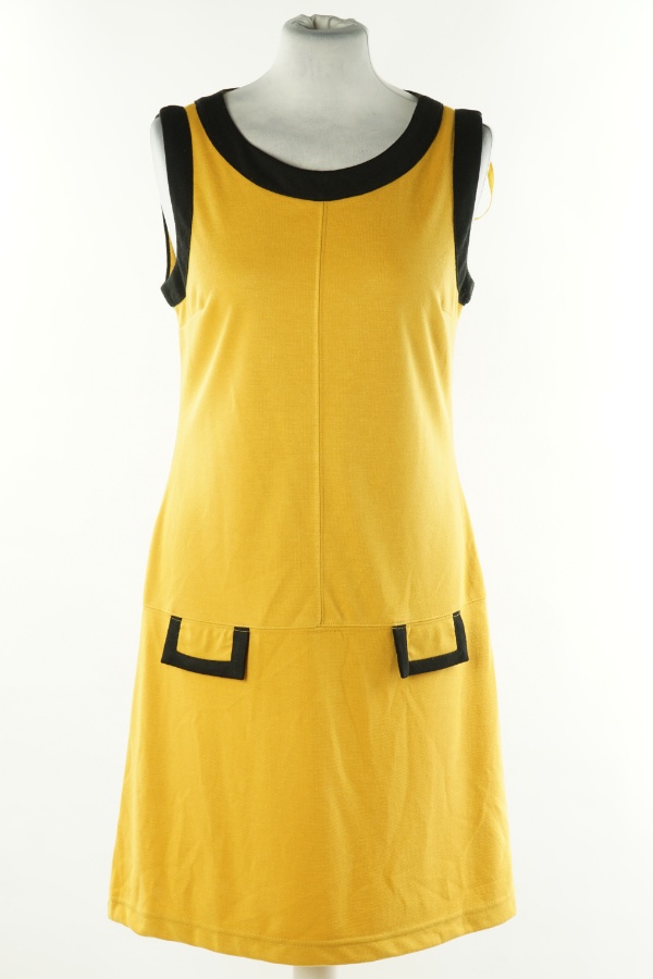 Sukienka miodowa z czarnymi oblamówkami - PRIMARK zdjęcie 1