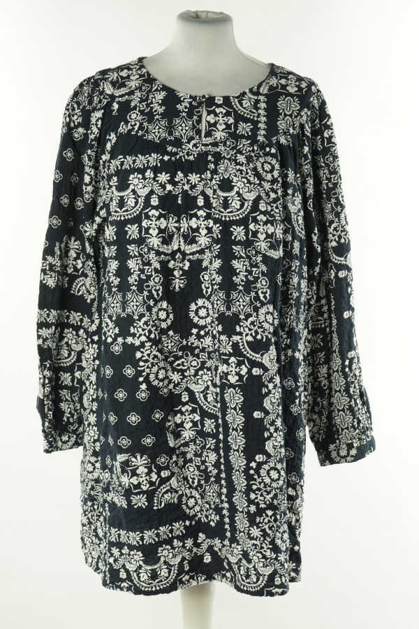 Sukienka biało-granatowa bawełniana - M&S zdjęcie 1