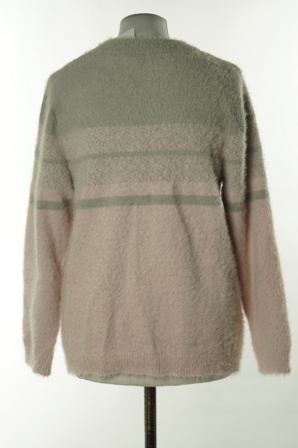 Sweter szaro-różówy - BRAK METKI Z NAZWĄ PRODUCENTA zdjęcie 2