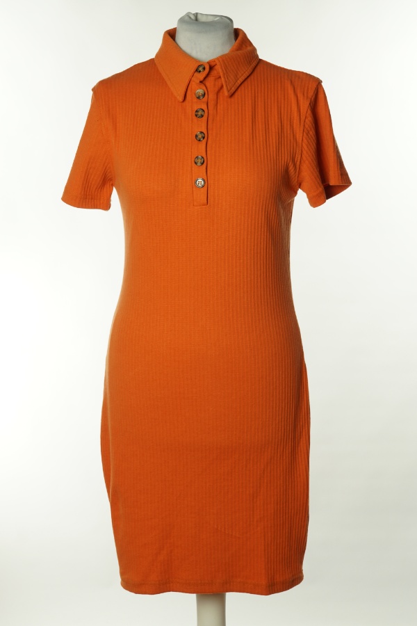 Sukienka pomarańczowa z kołnierzykiem - MISSGUIDED zdjęcie 1