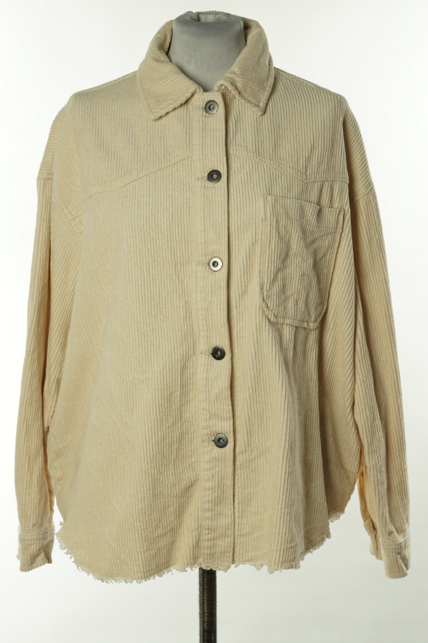 Koszula wierzchnia beżowa sztruksowa - ZARA zdjęcie 1