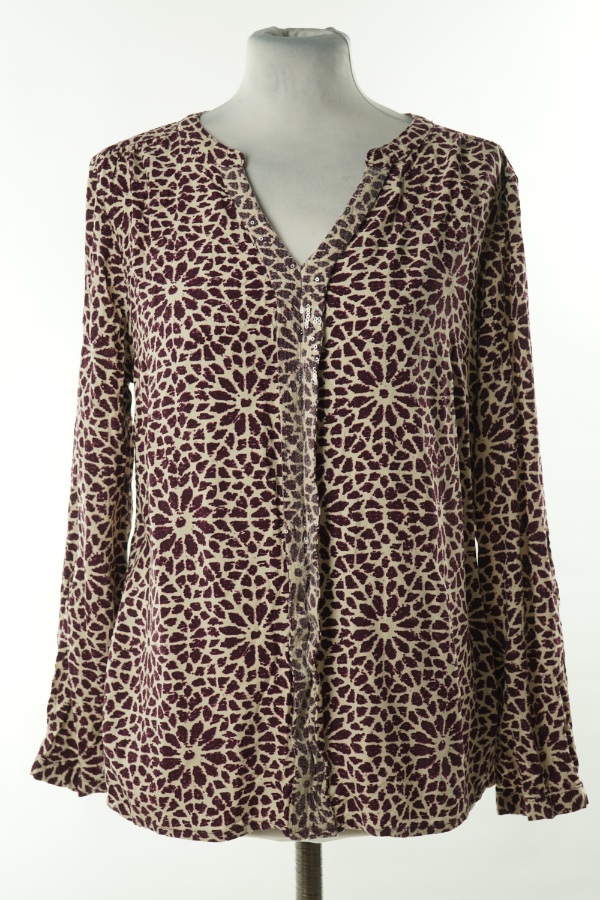 Bluzka kremowa w fioletowe ciapki - MULTIBLU zdjęcie 1