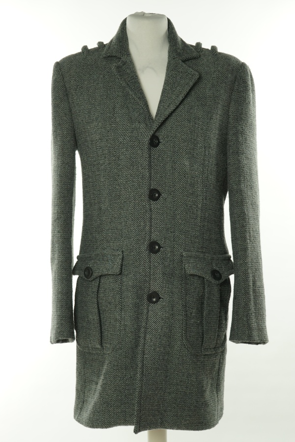 Płaszcz szary w jodełkę(25%WEŁNY) - NEW LOOK zdjęcie 1