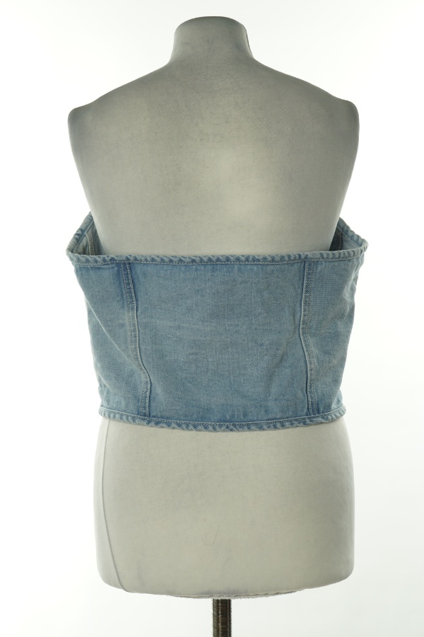 Top niebieski jeansowy - PRETTYLITTLETHING zdjęcie 2