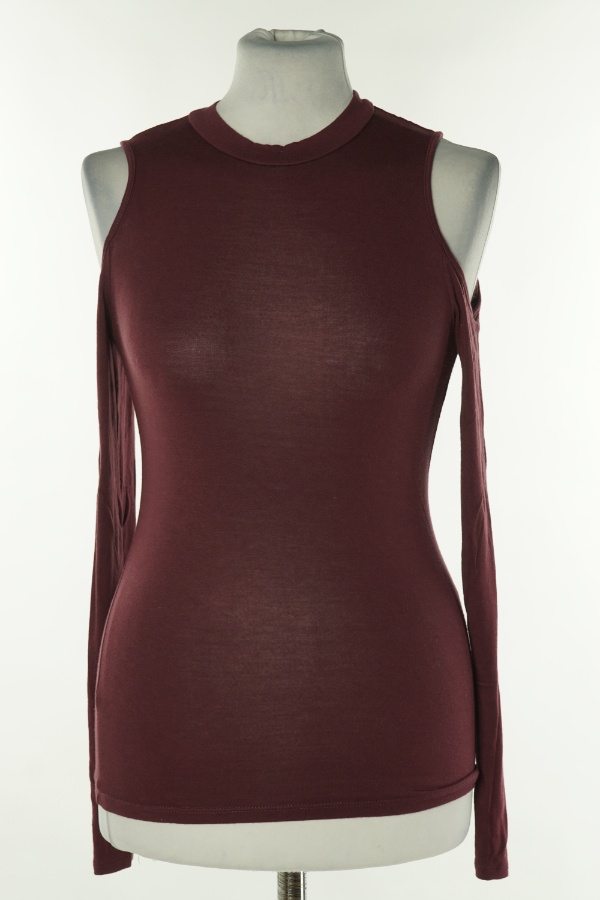 Bluzka bordowa z odkrytymi ramionami - GARAGE zdjęcie 1