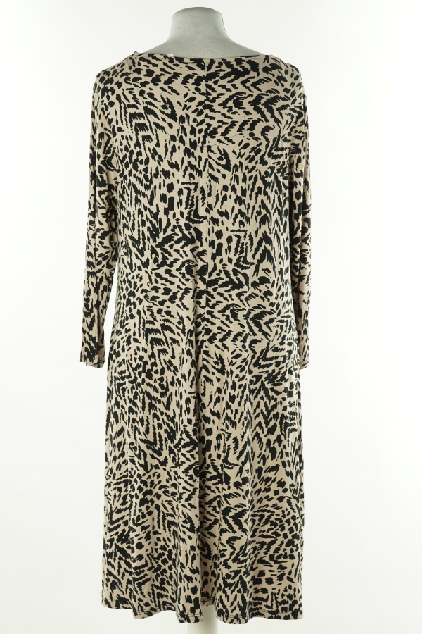 Sukienka beżowa w czarne cętki - BONMARCHE zdjęcie 2