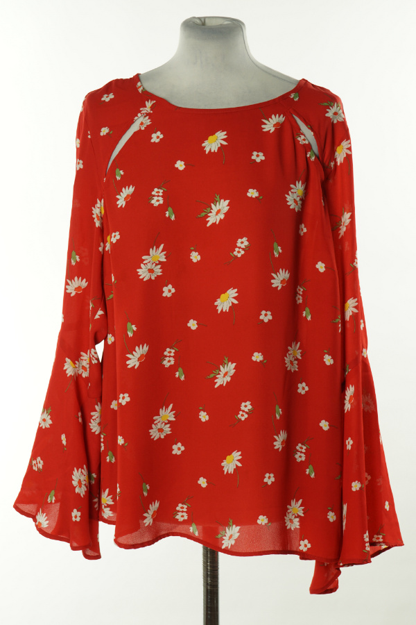 Bluzka czerwona w białe kwiatki - GEORGE zdjęcie 1