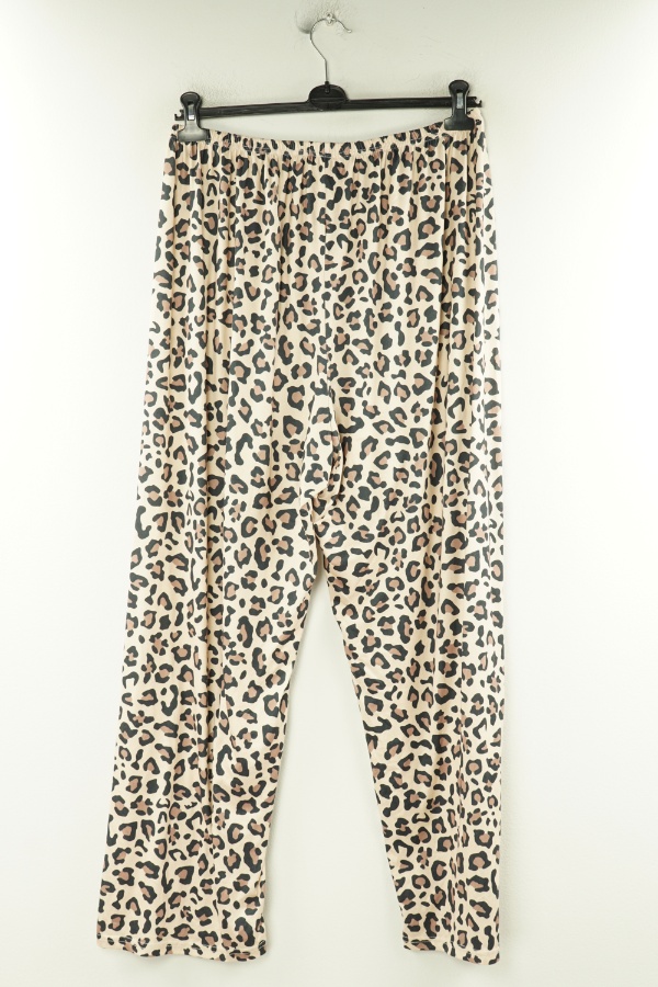 Spodnie piżamowe beżowe w cętki - BRAK METKI Z NAZWĄ PRODUCENTA  zdjęcie 2