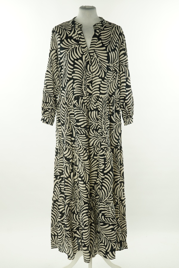 Sukienka czarno-kremowa baby dall długa - H&M zdjęcie 1