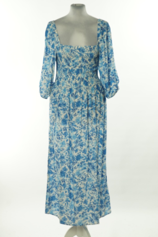 Sukienka biało-niebieska w kwiaty - F&F zdjęcie 1