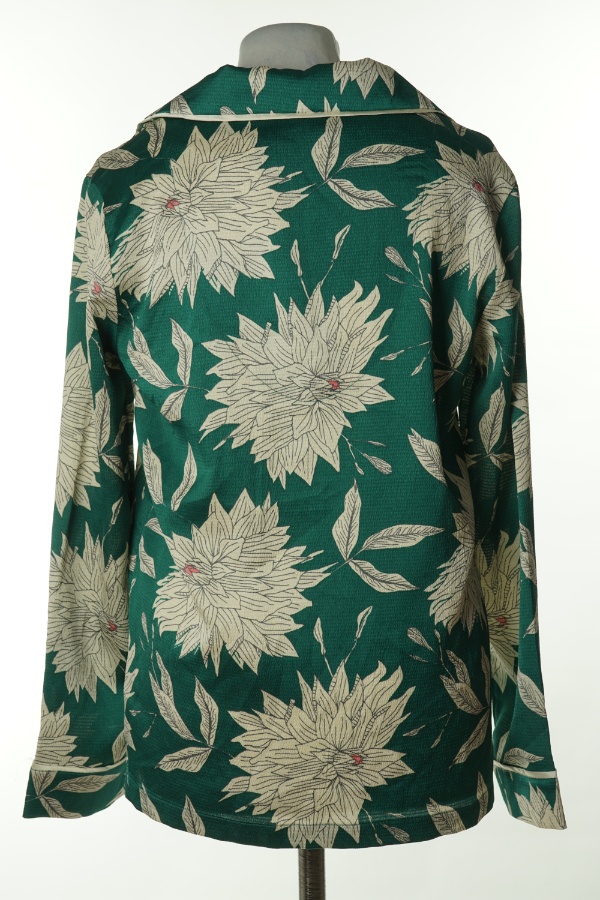 Bluzka piżamowa zielona w kremowe kwiaty - CAROLYN DONNELLY zdjęcie 2