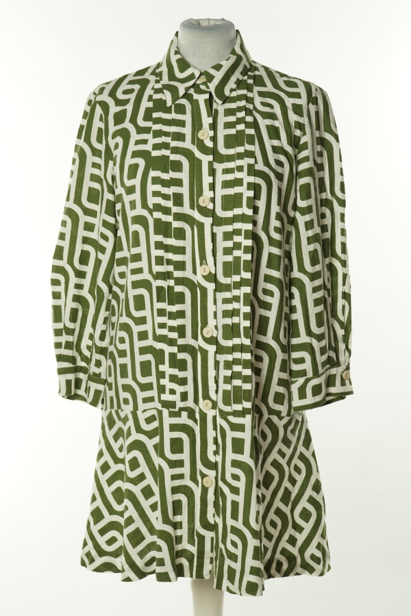 Sukienka biało-zielona wzorzysta, ZARA - ZARA zdjęcie 1