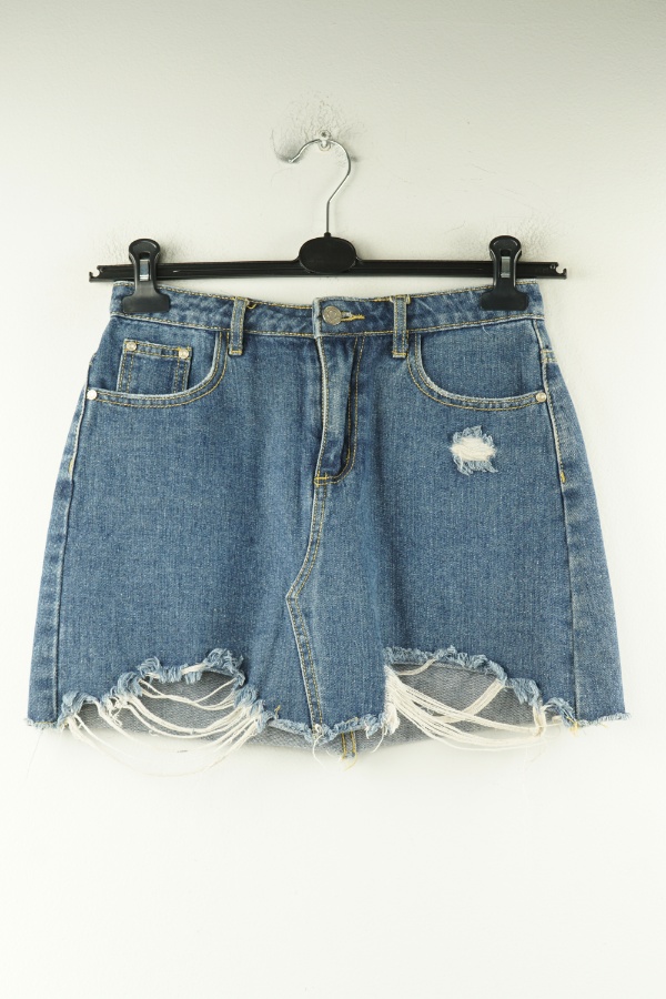 Spódnica niebieska z dziurami - MISSGUIDED zdjęcie 1