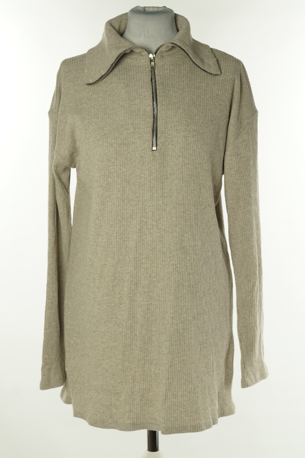 Sweter beżowy prązkowany - PRETTYLITTLETHING zdjęcie 1