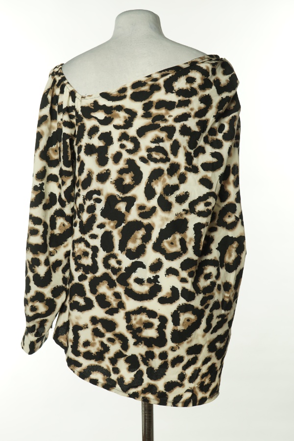 Bluzka beżowa w czarne cętki - SHEIN zdjęcie 2