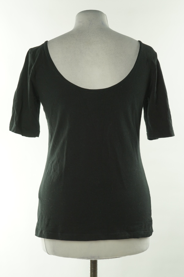 Bluzka czarna z odkrytymi plecami - H&M zdjęcie 2