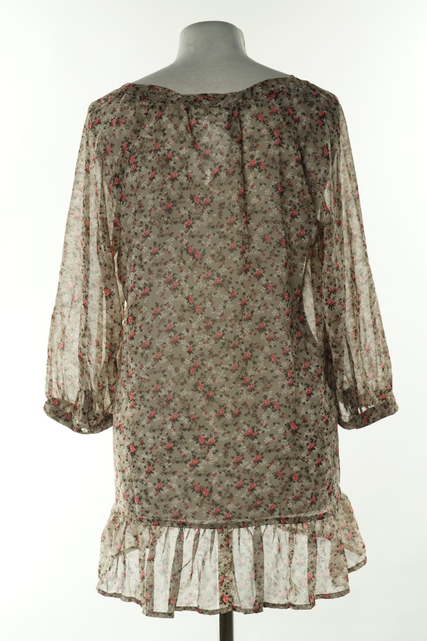 Bluzka brązowa w kwiatki - GINA zdjęcie 2