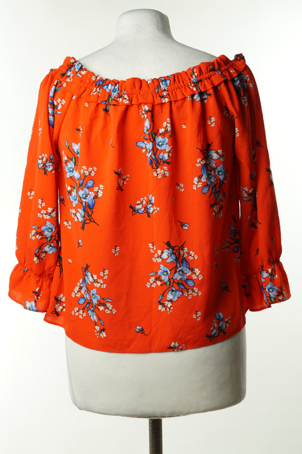 Bluzka czerwona w kwiaty H&M - H&M zdjęcie 2