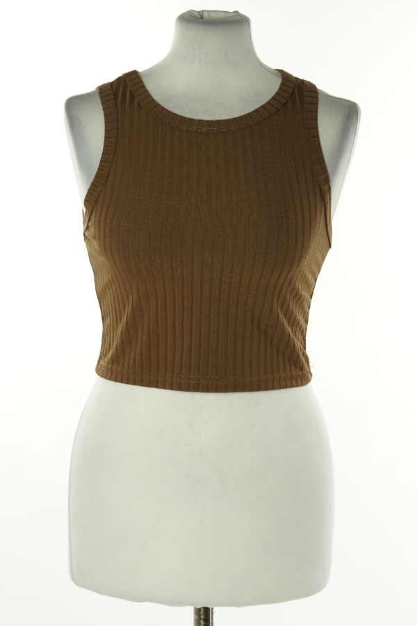 Top brązowy prążkowany - BRAK METKI Z NAZWĄ PRODUCENTA zdjęcie 1