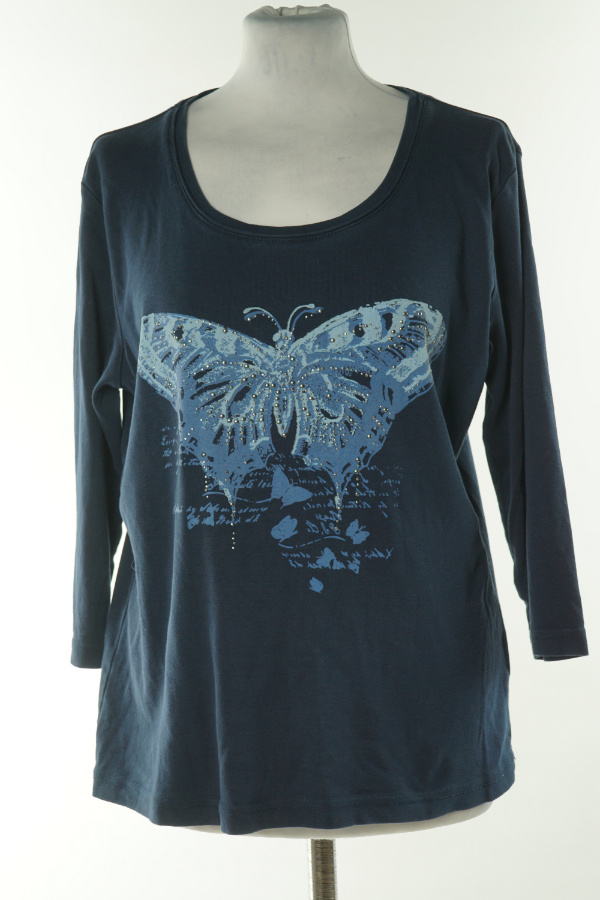 Bluzka granatowa, motyl - BRANDTEX zdjęcie 1