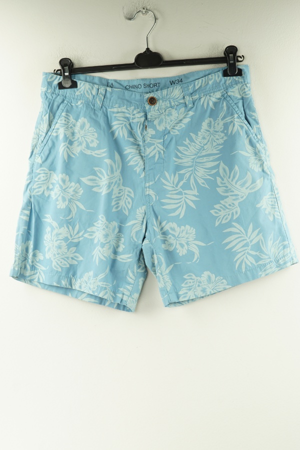 Krótkie spodenki niebieskie w liście i kwiaty - MATALAN zdjęcie 1