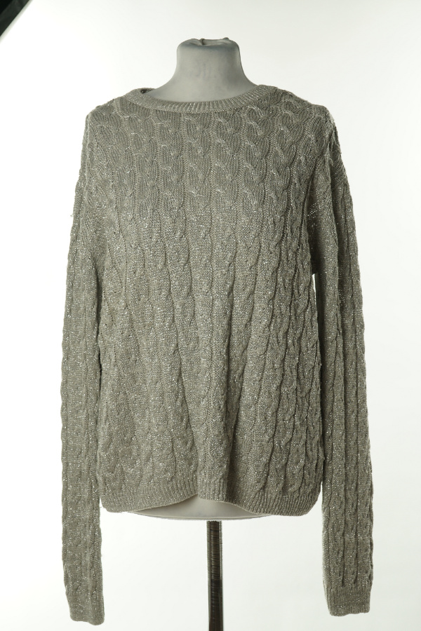 Sweter szary ze srebrną nitką - PRIMARK zdjęcie 1