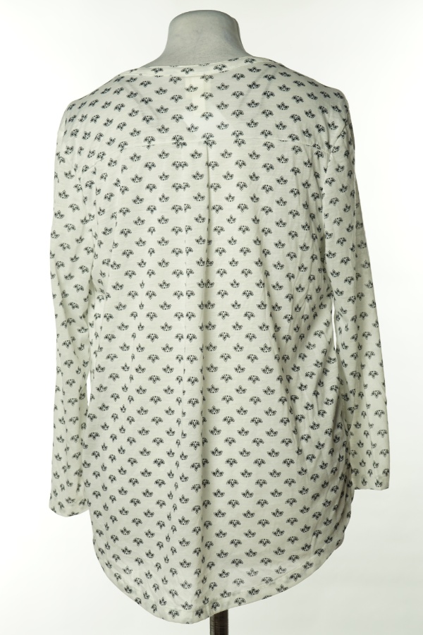 Bluzka biała w czarne wzorki - H&amp;M zdjęcie 2