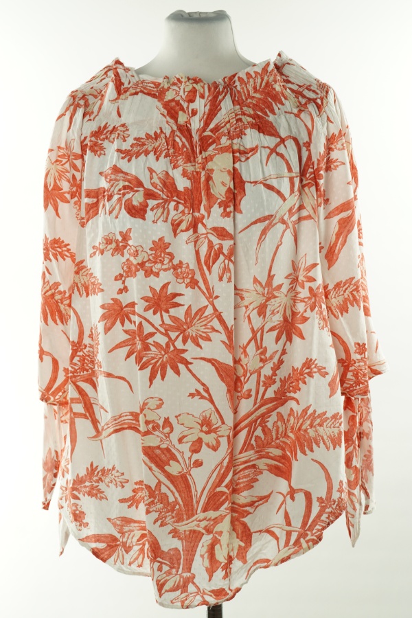 Bluzka biała w koralowe wzory, H&M - H&M zdjęcie 1