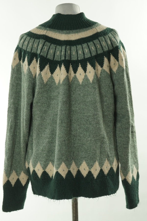 Sweter wzorzysty w odcieniach zieleni - STUDIO zdjęcie 2